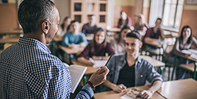 teacher in front of class