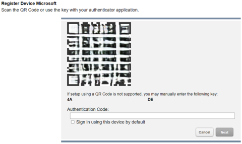 Message Center QR code screen.